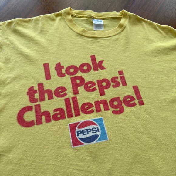 Vintage Pepsi Challenge Yellow T-Shirt — Size XL — 100% Cotton - Picture 2 of 11